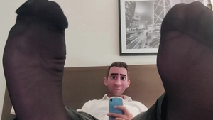 STEP gay daddy - black SHEER SOCKS WHITE dick! - COME WORSHIP MY FEET WATCH ME EDGE MY HARD WHITE dick & sperm together