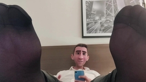 STEP gay daddy - black SHEER SOCKS WHITE dick! - COME WORSHIP MY FEET WATCH ME EDGE MY HARD WHITE dick & sperm together