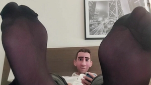 STEP gay daddy - black SHEER SOCKS WHITE dick! - COME WORSHIP MY FEET WATCH ME EDGE MY HARD WHITE dick & sperm together