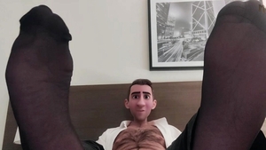 STEP gay daddy - black SHEER SOCKS WHITE dick! - COME WORSHIP MY FEET WATCH ME EDGE MY HARD WHITE dick & sperm together