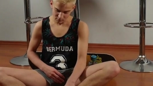 sexy Blond teen stroking Solo And Feet
