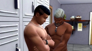 Perv daddy Fit trainer Tricked And poked A handsome lad - WickedWhims