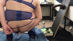 deep Throating Bbc fake penis before Wrecking butthole