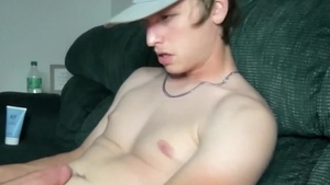 Fit American lad Wanks On web camera