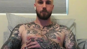 str8 Tatted man massive cock