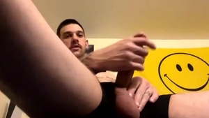 straight large penis Tatted White dude