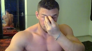 White Muscle lad With cute wang Shows Off