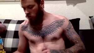 straight Bearded And Tatted Biker