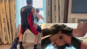 Brett Tyler & Caged cunt boy - Window Fisting