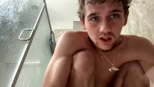 Skinny guy Taking Shower