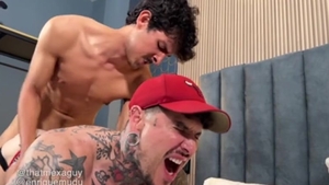 Tattooed guy acquires hammered By A large weenie