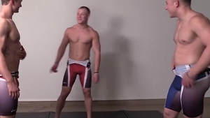 Wrestling Buddies jack off together