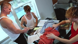 Freeuse Twink: Shaved Ass Oliver Takes Landlord's Raw Load