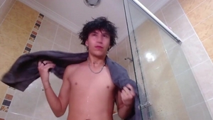 Adam yummy twink cumshot + Shower