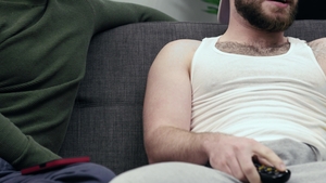 Jerk Buddies: Hairy Jock Rides His Big, Hard Cock