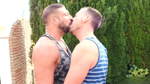Bareback That Hole: Bearded Hunks Get Dirty on Patio