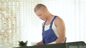 Men in Suits Succumb to Each Other's Muscles