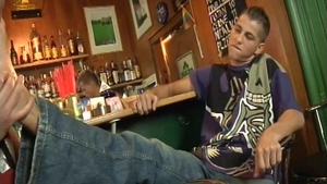 Dark Haired Punter Fucks Tanned Bartender