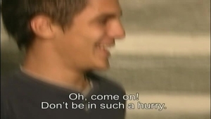 Young Sam Seeks Comfort in Big Joe's Arms