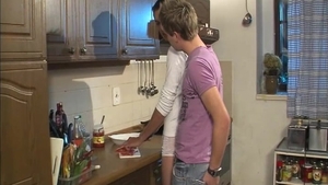 Dark-Haired Enrico Fucks Blond Brad in the Kitchen
