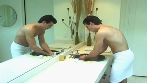 Next Door Buddies: Bathroom Self-Admiration Turns into Fun