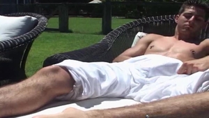 Next Door Male: Tall, Dark and Stroking Near the Pool