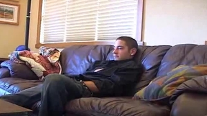 Next Door Male: Caleb's Couch-Cumming Conquest