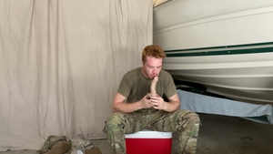 Active Duty: Tattooed Hunk Stroking for Joy