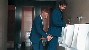 Bathroom Lust: Mustached Apolo's Secret