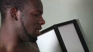 Big Black Cock in White Mouth