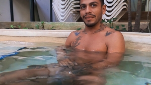 Two Hungry Boys in the Resort Pool