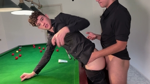 Bareback thrusts wreck him on the pool table