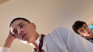 Outdoor Creampie Wrecks His Pretty Face