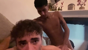 Valentin claims Andy with a deep bareback stretch