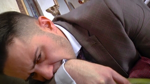 Hardcore pounding in a boardroom vibe