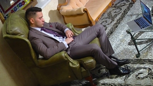 Hardcore pounding in a boardroom vibe