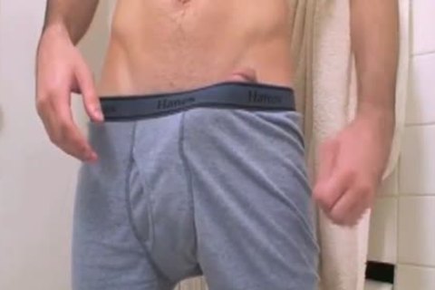 Skinny boy Jerks Off greetingss monstrous cock in Shower