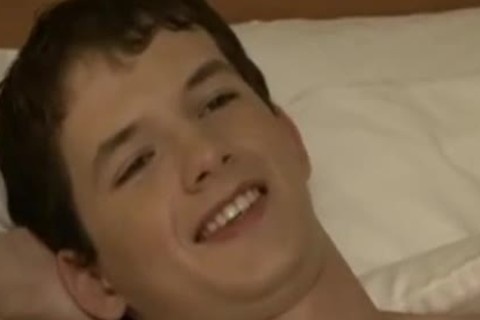 Skinny twink boy desires threesome
