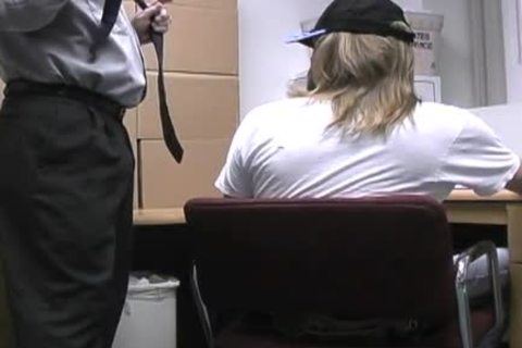 Hard booty plowing on tthis guy office