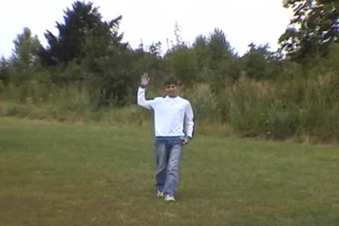 Two sleazy boys enjoy oral pleasure-job outdoors