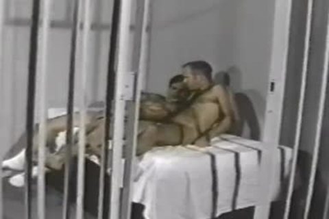 hairy guy driled in jail cell
